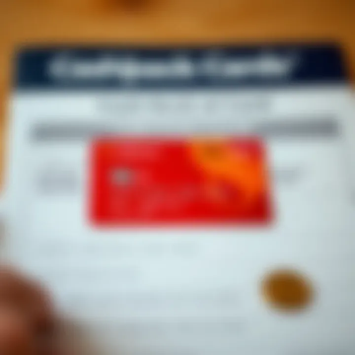 Comparison chart of cash back cards