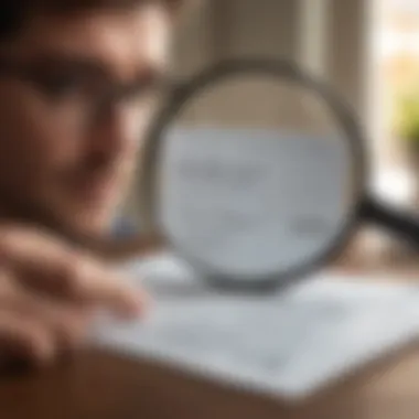 Detailed Analysis of Your Credit Report A person analyzing their credit report with a magnifying glass