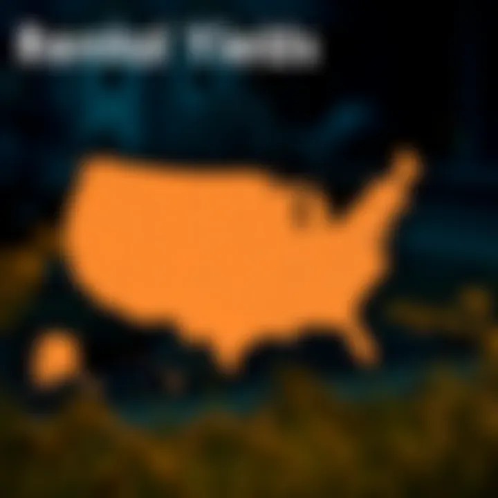 Rental Yields by State Map highlighting states with the highest rental yields