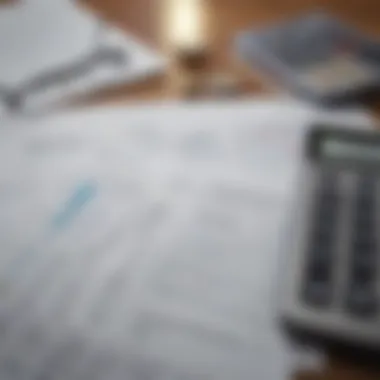 A close-up of financial documents and a calculator, symbolizing budgeting during unemployment.