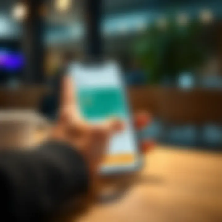 Navigating the Chime App to Add Funds User navigating through Chime app for fund transfer