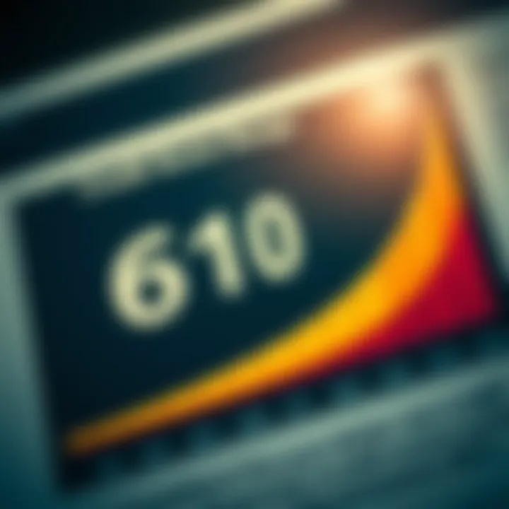 Credit score graph showcasing the range and significance of a 610 score