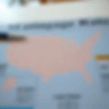 Map highlighting regional differences in mortgage rates across the country