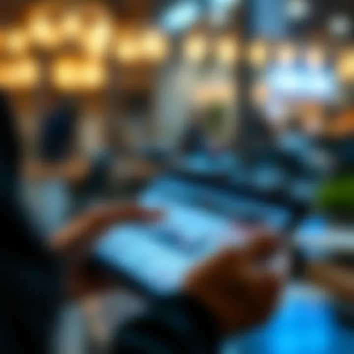 A person analyzing market data on a digital tablet