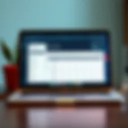 A sleek MacBook displaying accounting software interface