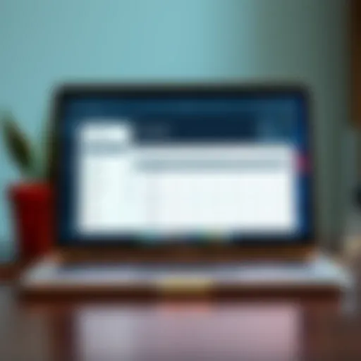 A sleek MacBook displaying accounting software interface