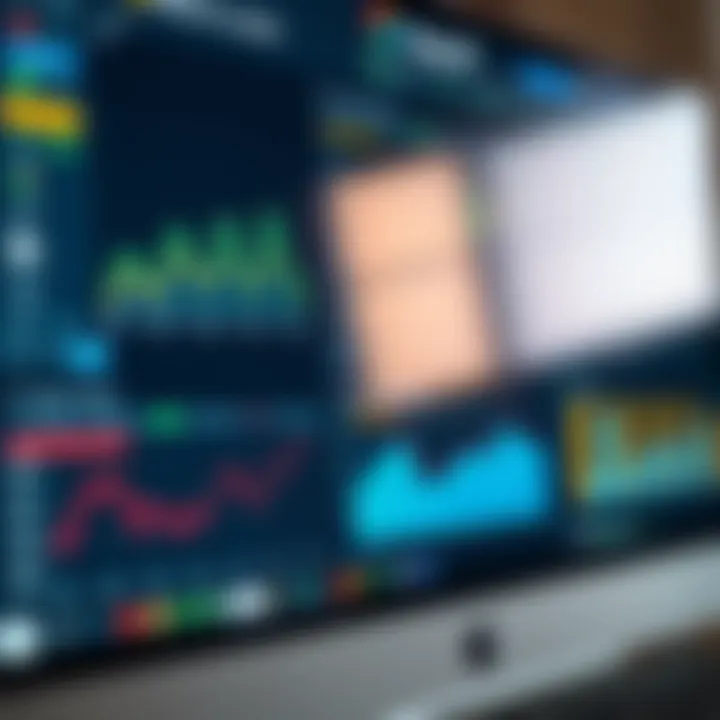 Financial Analytics on Mac A close-up view of financial graphs and reports on a Mac screen