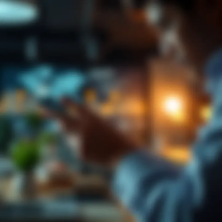 User analyzing personal finance data on a mobile device