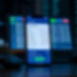 User interface of a check register app showcasing expense tracking