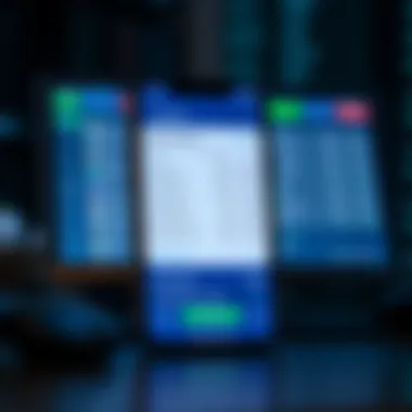 User interface of a check register app showcasing expense tracking