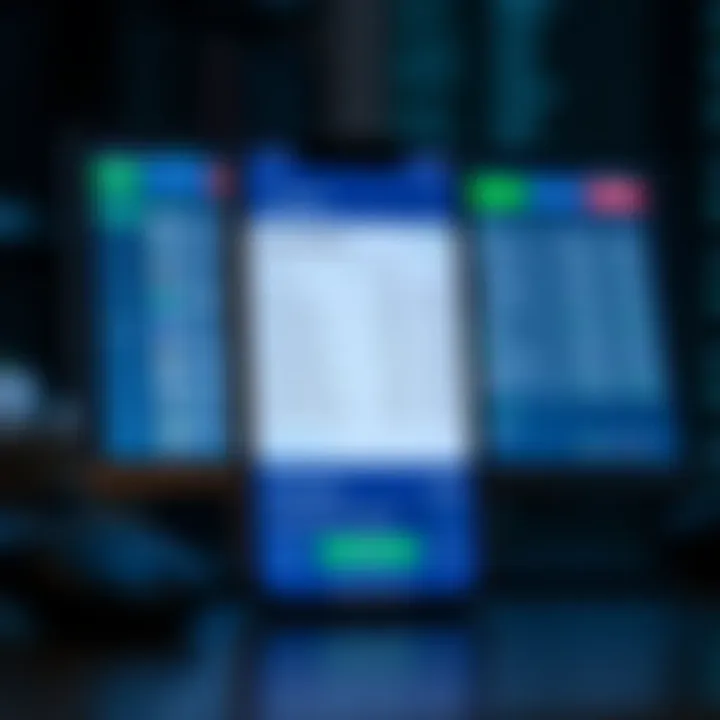 User interface of a check register app showcasing expense tracking