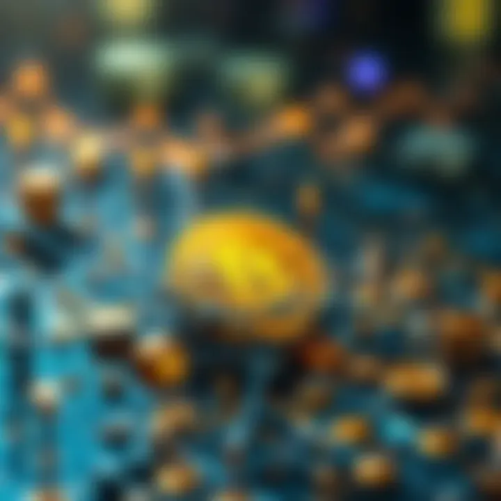 Illustration of blockchain technology supporting DeFi