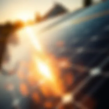Close-up of solar panels harnessing sunlight