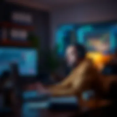 A side hustle enthusiast engaged in online trading from home