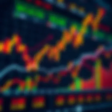 A stock market chart showing rapid fluctuations and investment opportunities