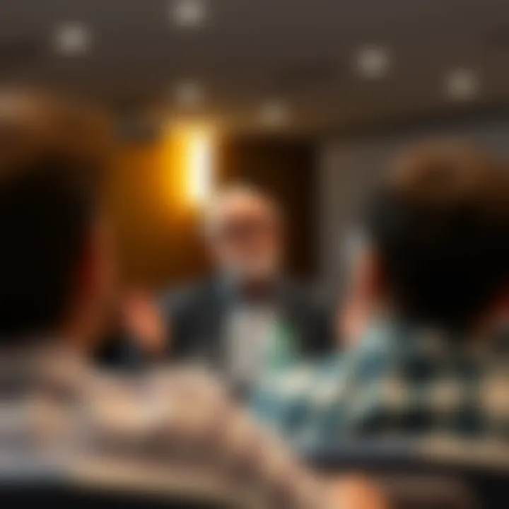 Lecture on Behavioral Insights A distinguished professor delivering a lecture on behavioral insights.