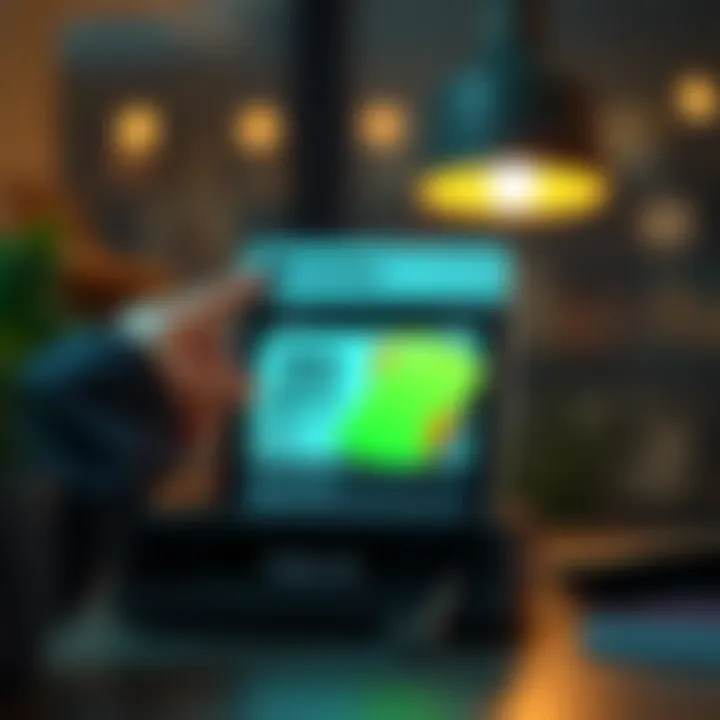 Online banking transfer illustration