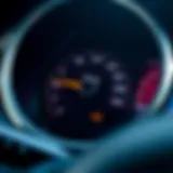 Close-up of a car odometer showing mileage
