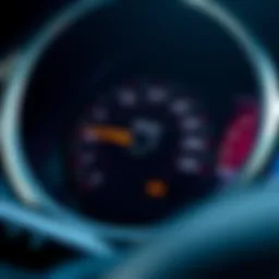 Close-up of a car odometer showing mileage