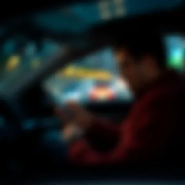 Digital Tracking of Mileage Illustration of a driver checking mileage on their smartphone