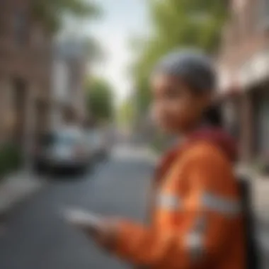 Providing Local Services A twelve-year-old providing a service in their neighborhood