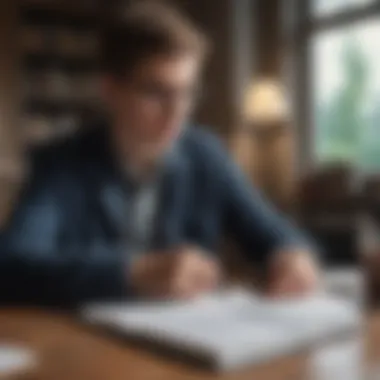Managing Earnings Wisely A young individual managing their earnings with a notebook
