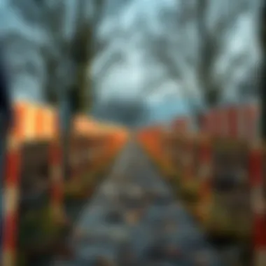 An abstract illustration of a pathway filled with obstacles symbolizing challenges in acquiring a loan