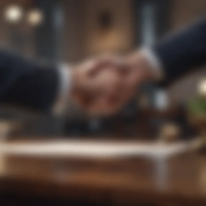 Handshake representing business agreement