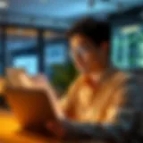 A person analyzing credit scores