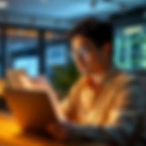 A person analyzing credit scores