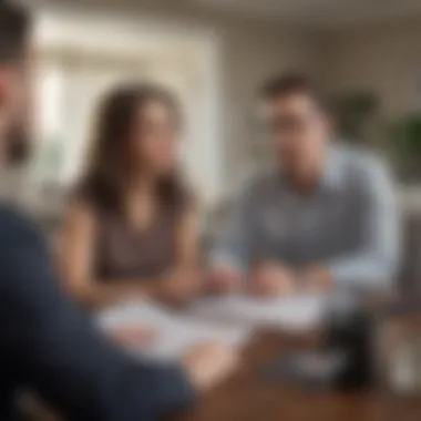 Home Financing Discussion A financial planner discussing home financing options with a client
