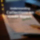 Visual representation of a credit report highlighting collections