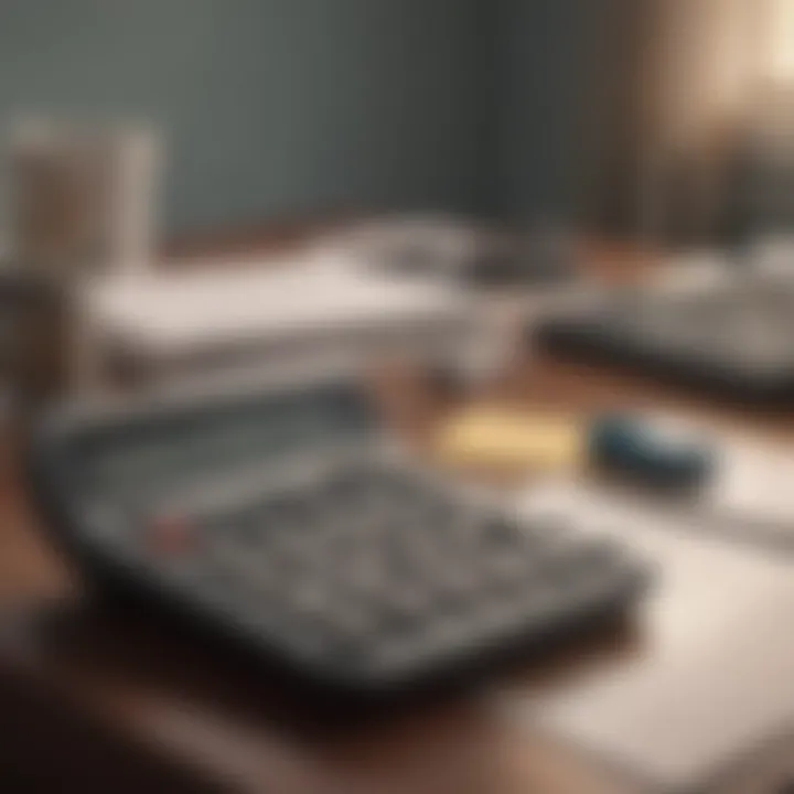 A calculator and financial documents on a desk