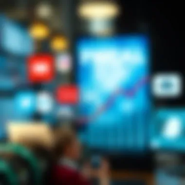 Visual representation of various social media platforms highlighting engagement metrics.