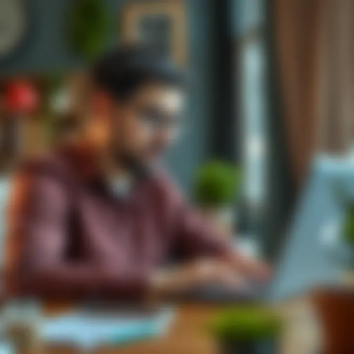 Person engaging in online learning or skill development