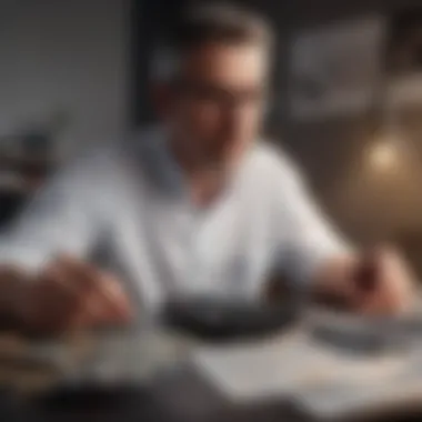 Calculating Finances for Loan Management A focused individual calculating their finances