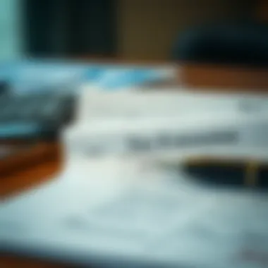 Detailed view of tax forms for extension applications