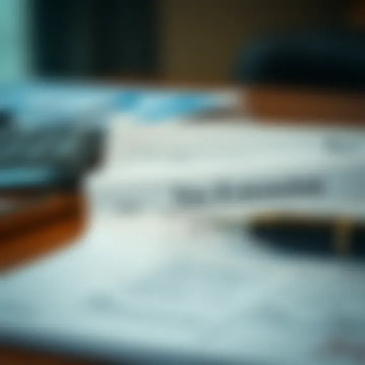 Detailed view of tax forms for extension applications