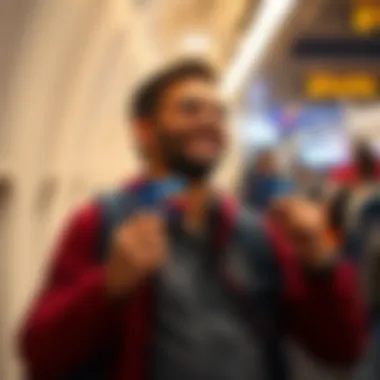 Traveler enjoying benefits of Southwest card