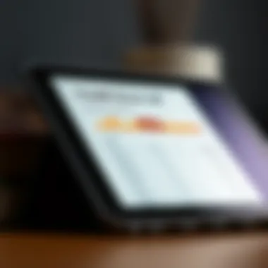 A close-up of a credit score report on a digital device.