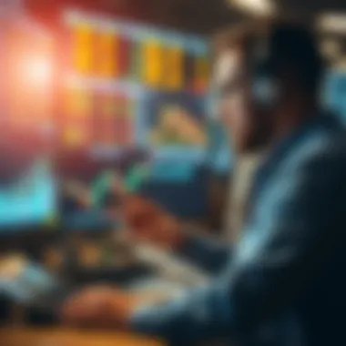 A trader analyzing stock trends with news data