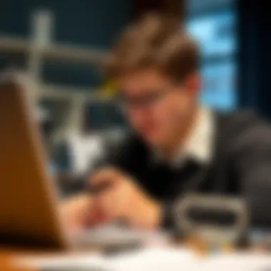 Mathematics in Actuarial Studies An academic setting showcasing a student focused on mathematical calculations