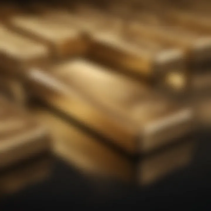 A close-up shot of gold bullion reflecting light.