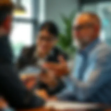 A financial advisor discussing credit options with a client