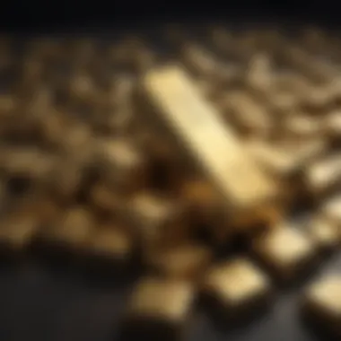 Gold as a Financial Asset Symbolic representation of gold bars and currency