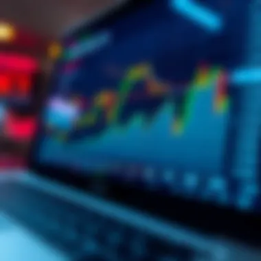 Graph depicting stock market trends with PayPal integration